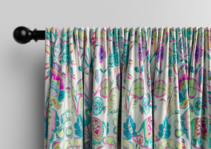 Bangalore Faux Silk, Turquoise - Made to Measure Curtain - Image 9